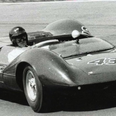 Guards Trophy Mallory Park 1964 , Jimmy sur la Lotus 30 (A noter la visière noire...)
